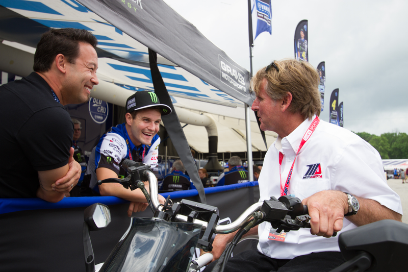 Wayne Rainey, right, wants no more Mr. Nice Guy from Cameron Beaubier, center.